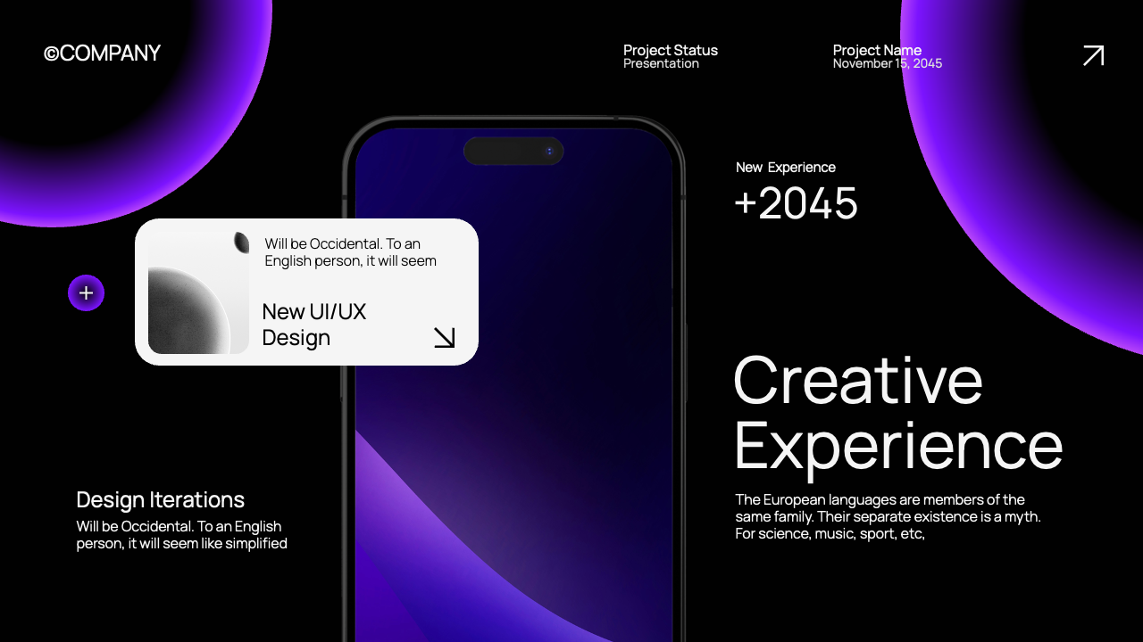 Black Purple Modern Project Status Presentation, Presentation Templates