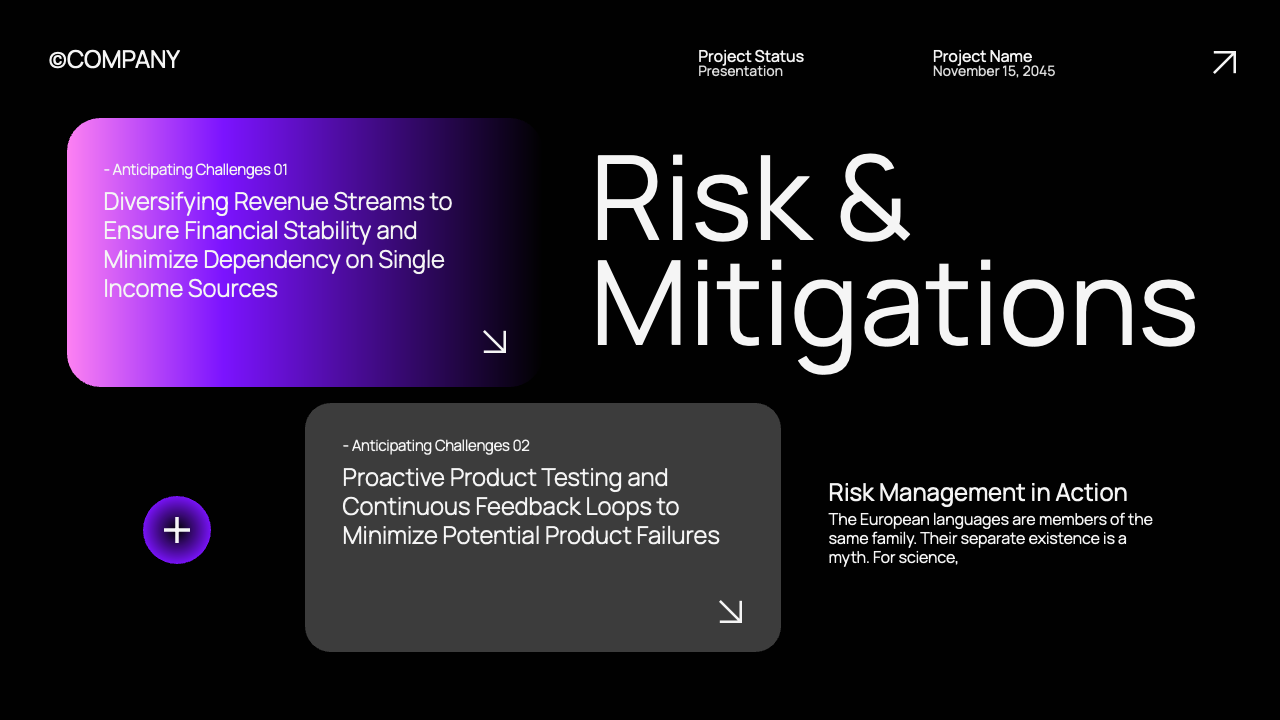 Black Purple Modern Project Status Presentation, Presentation Templates