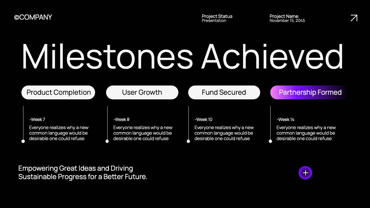 Black Purple Modern Project Status Presentation, Presentation Templates
