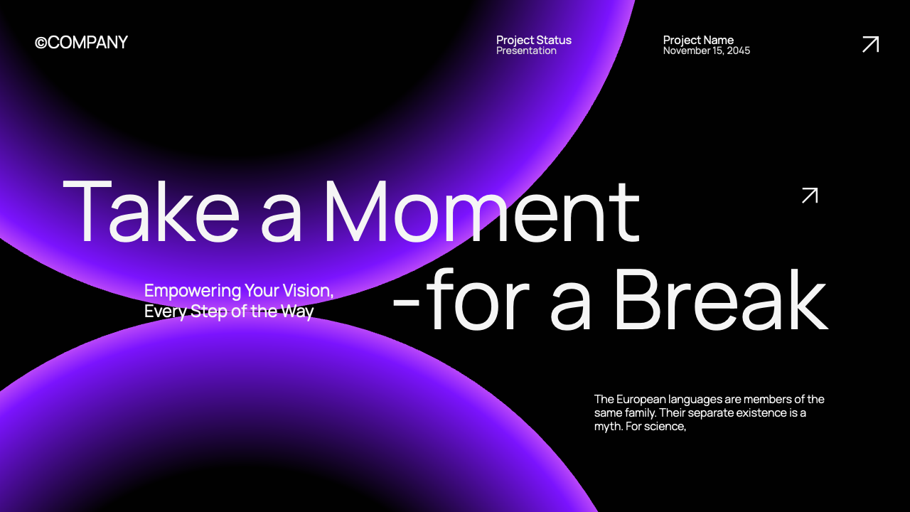 Black Purple Modern Project Status Presentation, Presentation Templates