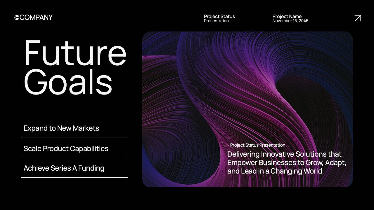 Black Purple Modern Project Status Presentation, Presentation Templates