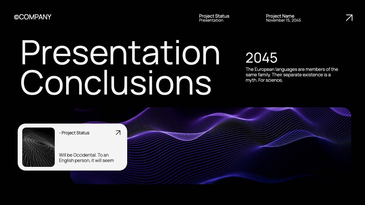 Black Purple Modern Project Status Presentation, Presentation Templates