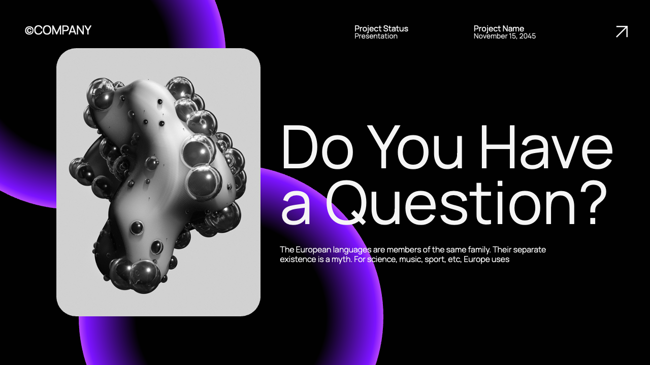 Black Purple Modern Project Status Presentation, Presentation Templates