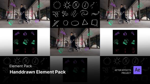 Element Pack - Handdrawn Element Pack After Effects Template Elements template preview