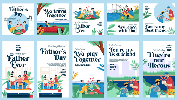 Father Day Feed and Stories Instagram Openers template preview