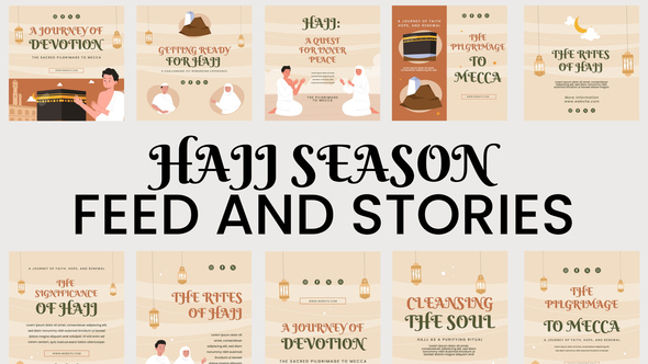 Hajj Season Feed and Stories Instagram Openers template preview