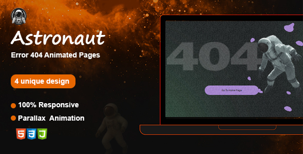 Astronaut – Error 404 Animated Pages