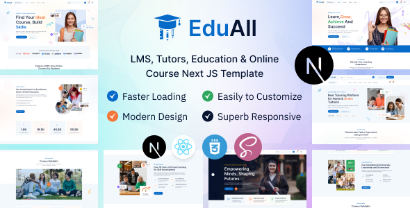 EduAll - Education & Online Course LMS Tutors React Next JS Template by ...