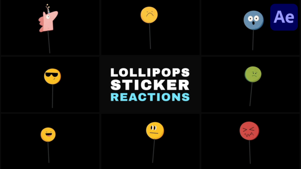 Lollipops Sticker Reactions | After Effects Elements template preview
