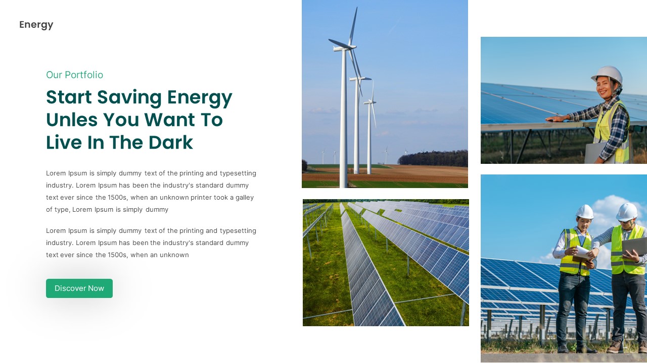 Renewable Clean Energy PowerPoint Template, Presentation Templates