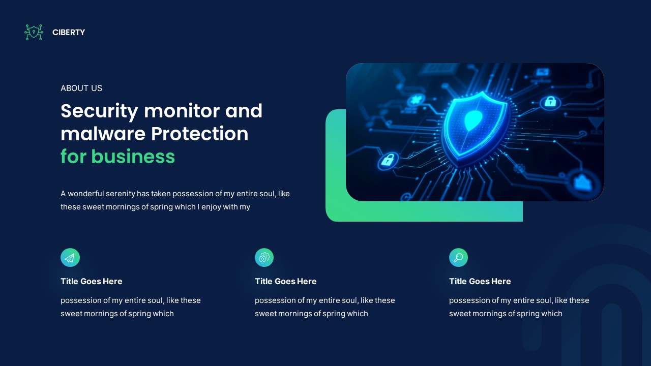 Ciberty - Cyber Security PowerPoint Template, Presentation Templates