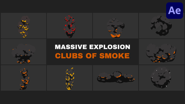 Massive Explosion Clubs of Smoke | After Effects Elements template preview