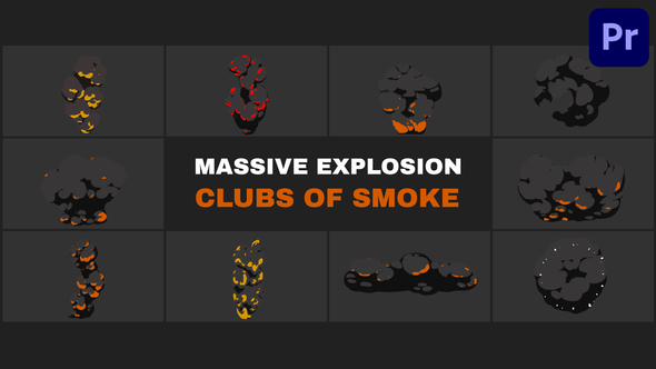 Massive Explosion Clubs of Smoke | Premiere Pro MOGRT Premiere Pro template preview