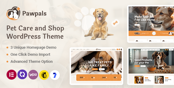 Pawpals Pet Care Pet Shop WordPress Theme by themesion