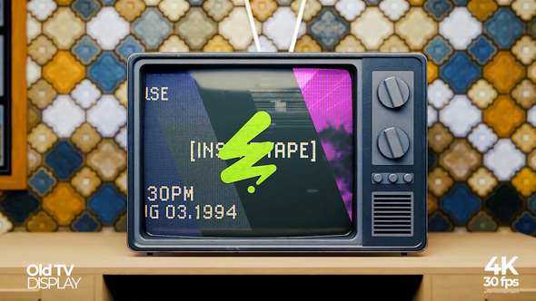 Old TV Mockup Display Video Displays template preview