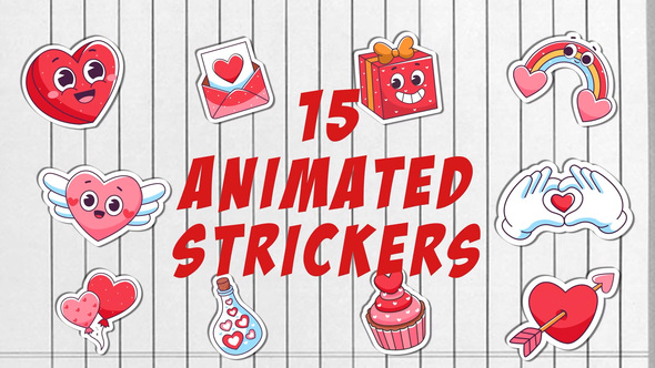 Love Stickers Pack. Elements template preview