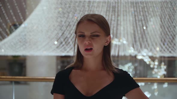 Caucasian Girl Gestures Ok Sign alt