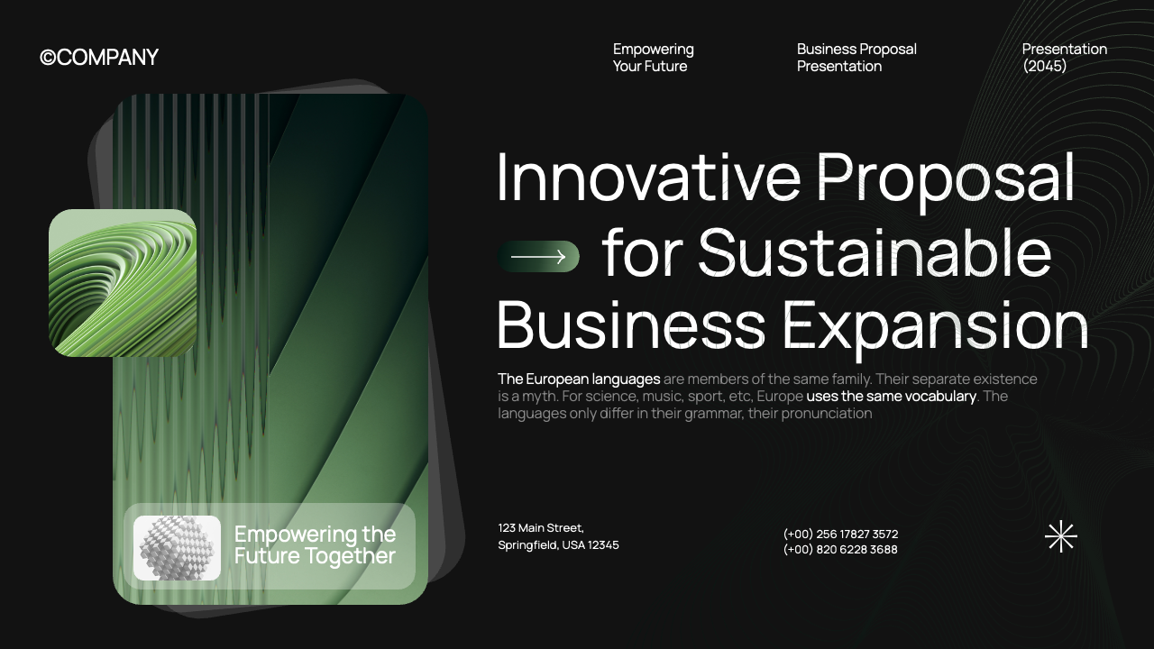 Black Green Gradient Modern Business Proposal Presentation ...