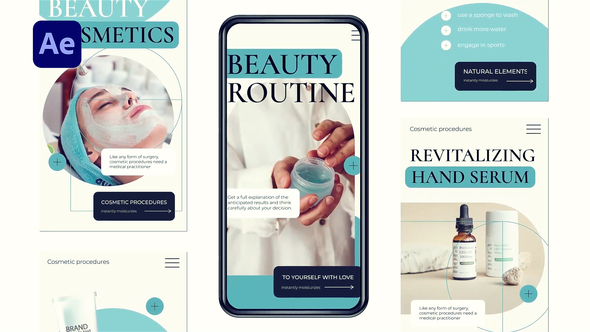 Vertical Beauty Promo Reels Product Promo template preview