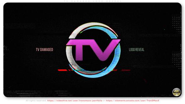 TV Damaged Logo Reveal Video Displays template preview
