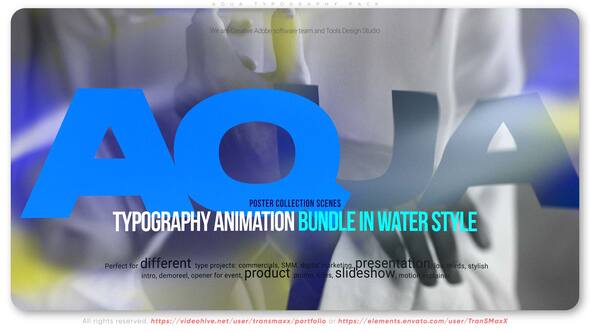 Aqua Typography Pack Titles template preview