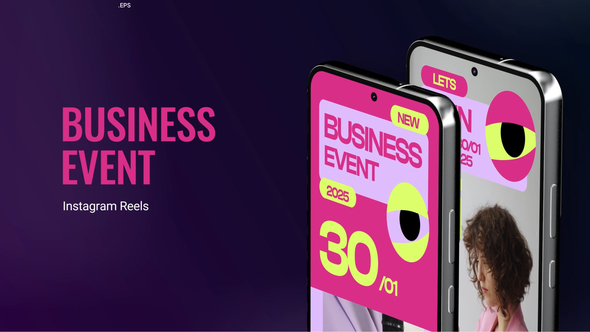 Business Event Instagram Reels Video Displays template preview