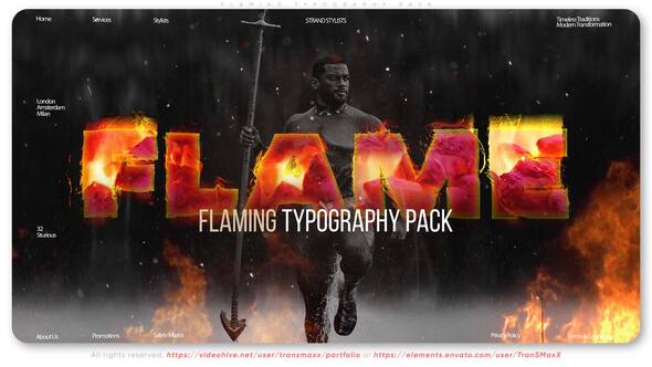 Flaming Typography Pack Titles template preview