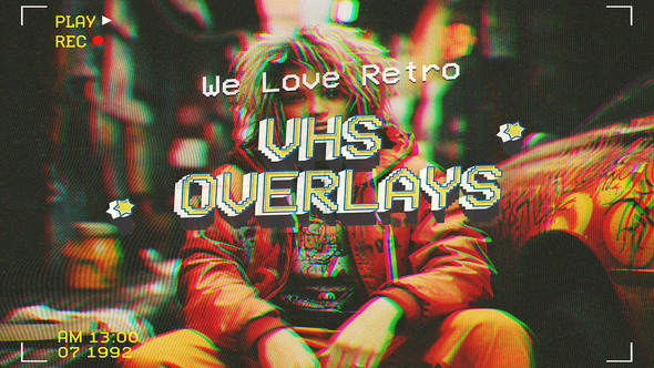 VHS Vintage Overlays Pack Elements template preview