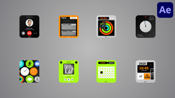 Smart Watch UI Titles for After Effects Titles template preview
