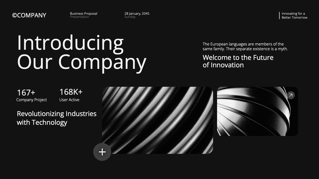 White Black Modern Business Proposal Presentation, Presentation Templates