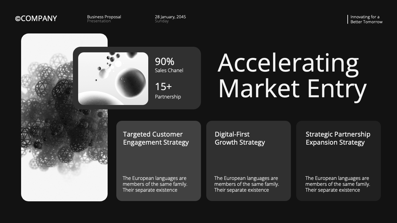 White Black Modern Business Proposal Presentation, Presentation Templates