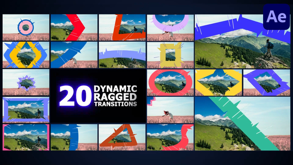 Dynamic Ragged Transitions for After Effects Elements template preview