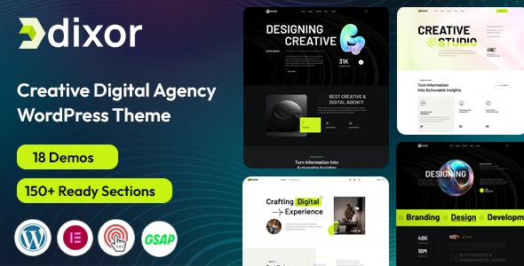 Dixor – Creative Digital Agency WordPress Theme