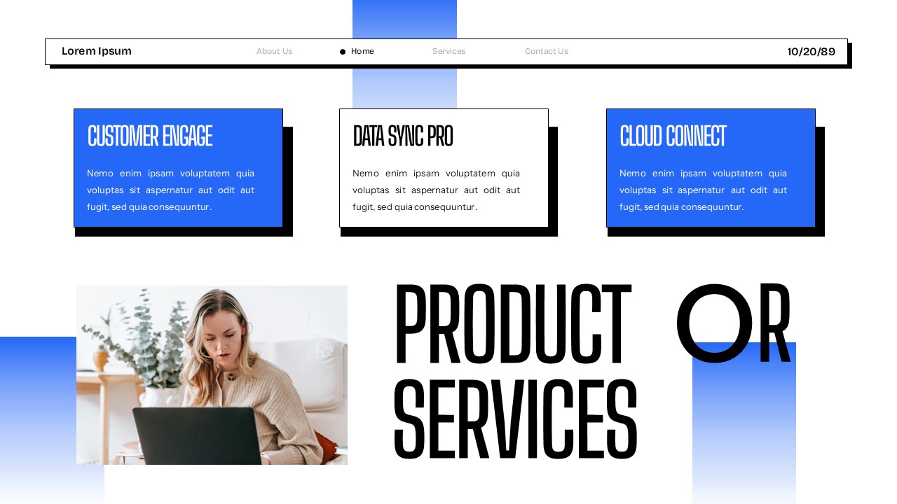 Blue White Modern Company Profile - Powerpoint, Presentation Templates