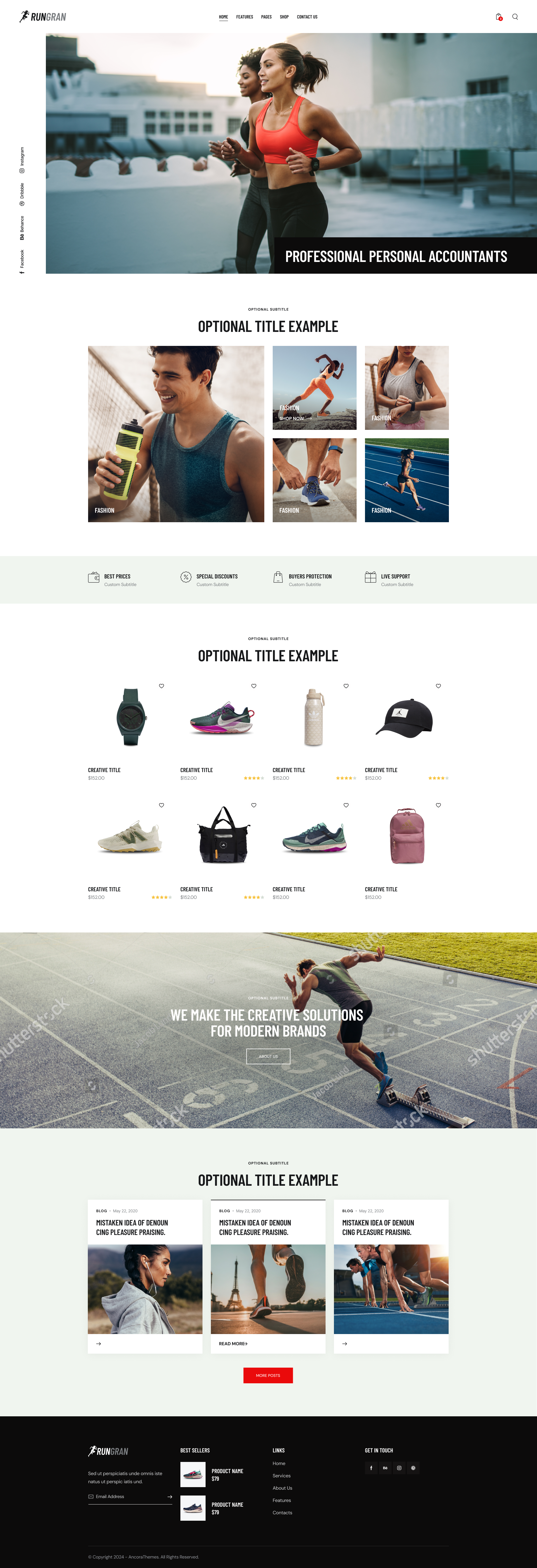 Run Gran Sports Apparel Gear Store WordPress Theme by ThemeREX