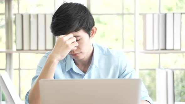 young business worker are serious working online with laptop computer device alt