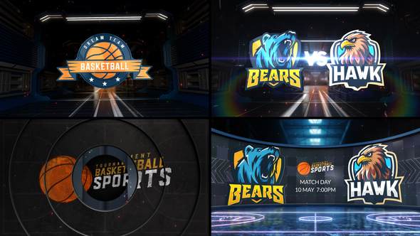 Basketball VS 3 Logo Stings template preview