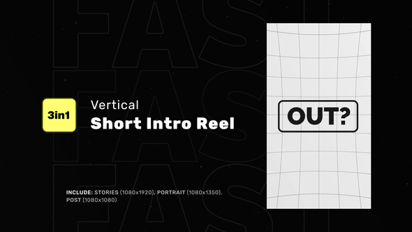 Vertical Short Intro Reel Openers template preview