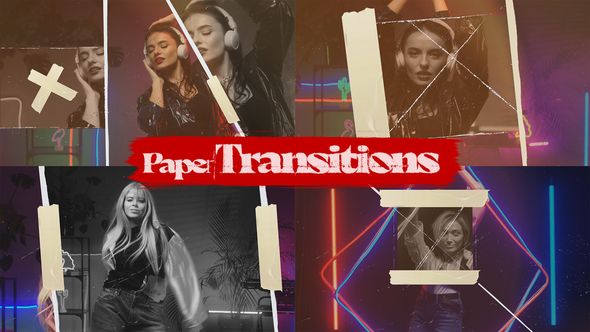 Paper Transitions Elements template preview