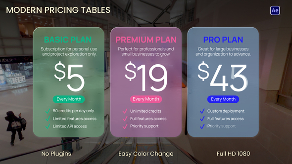 Modern Pricing Table Infographics template preview