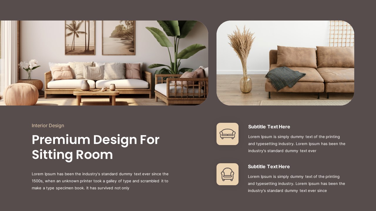 Interior Space Design PowerPoint Template, Presentation Templates ...