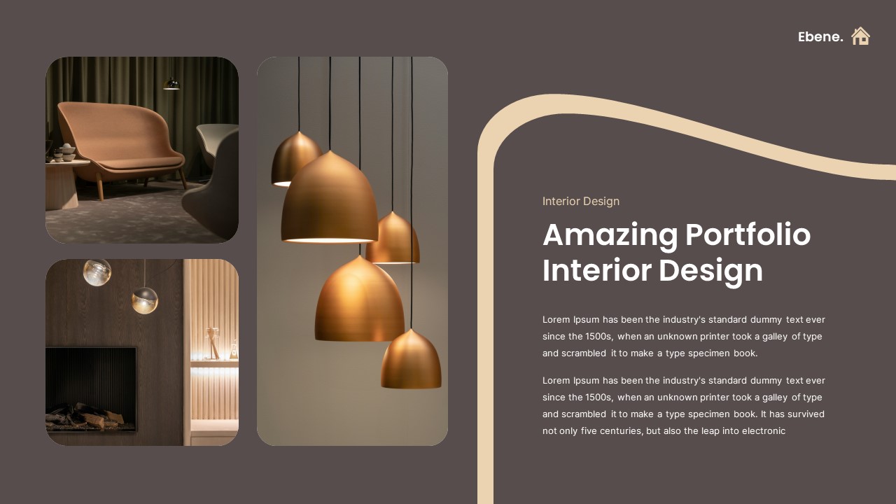 Interior Space Design Google Slides Template, Presentation Templates