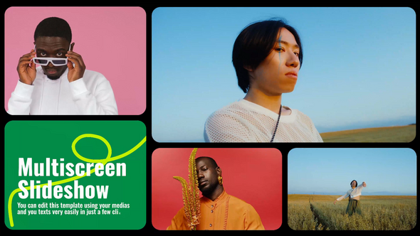 Colorful Bento Multiscreen Slideshow Openers template preview