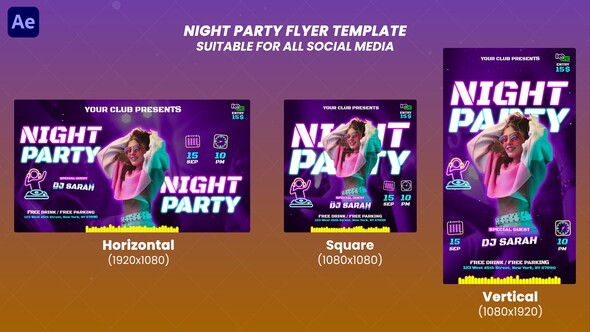 Night Party Flyer Openers template preview