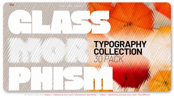 Glass Morphism Typography Pack Video Displays template preview