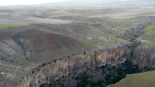 Ihlara Valley Canyon View From Air During Sunrise