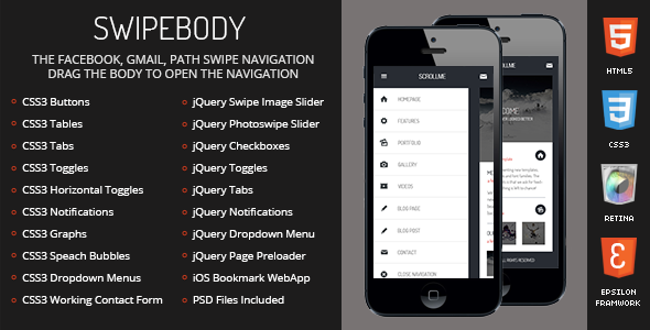 Swipebody Mobile - ThemeForest 5340523