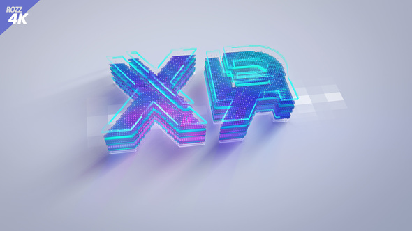 Digital White Clean 3D Logo Glitch Logo Stings template preview