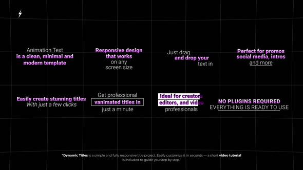 Dynamic Titles  AE Titles template preview