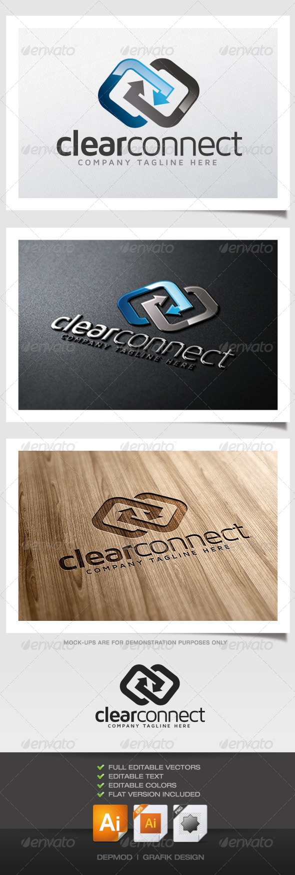 Clear Connect Logo - Abstract Logo Templates